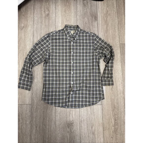 DULUTH Trading Co Men’s BLUE GRAY Stripe Long sleeve Shirt Size L - Picture 1 of 12